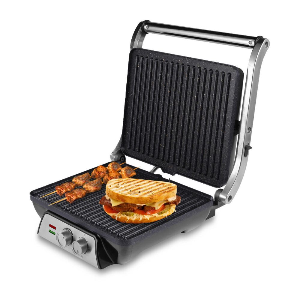 Plaque de cuisson électrique - 2000 W - INOX - OUVERTURE 180°