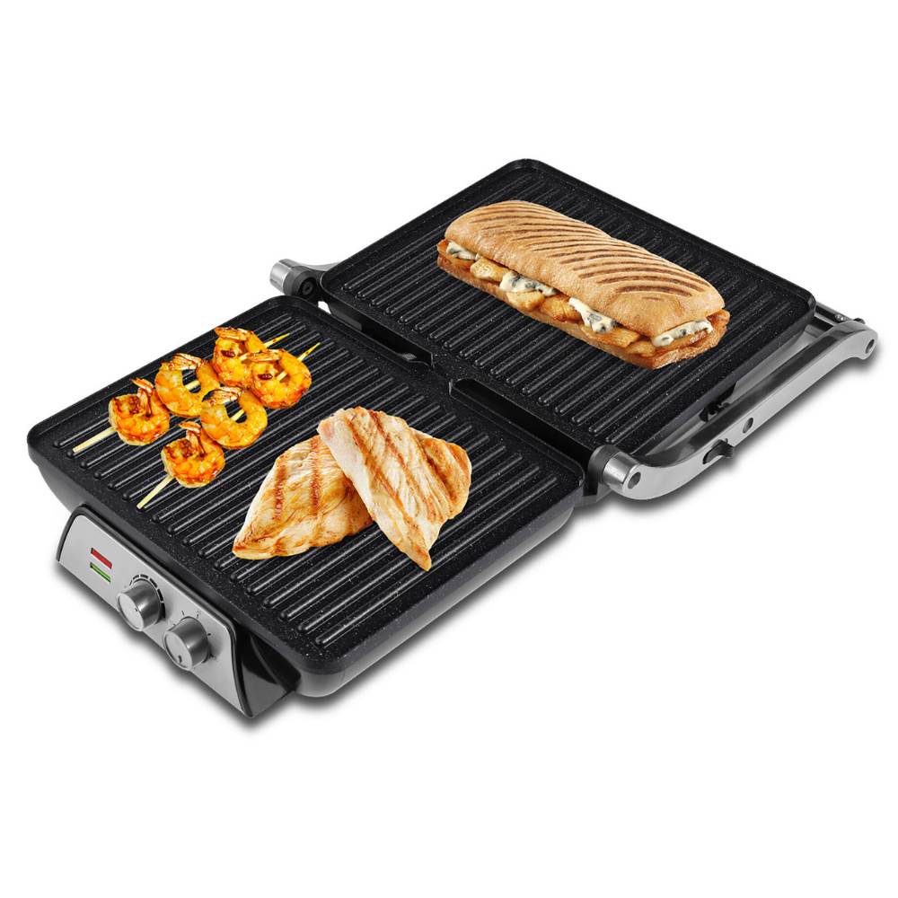 Plaque de cuisson électrique - 2000 W - INOX - OUVERTURE 180°