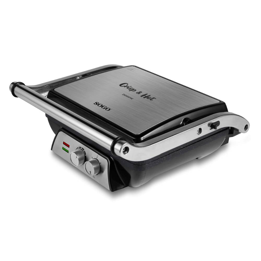 Plaque de cuisson électrique - 2000 W - INOX - OUVERTURE 180°