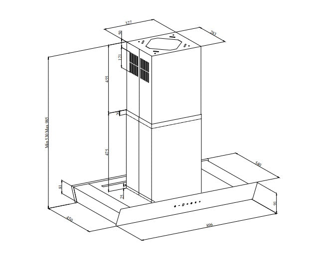 Cappa a parete 4207 Silverline Design Garantito 5 Anni