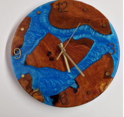 Orologio in Cipresso e Resina Epossidica- diametro 35cm