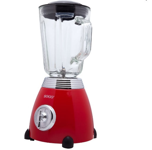 Frullatore in vetro stile vintage 1.5Litri  500W Rosso