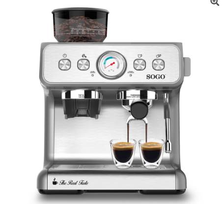 Macchina Caffè Espresso con Macina Caffè -2,8L-15 bar-1350/1550W