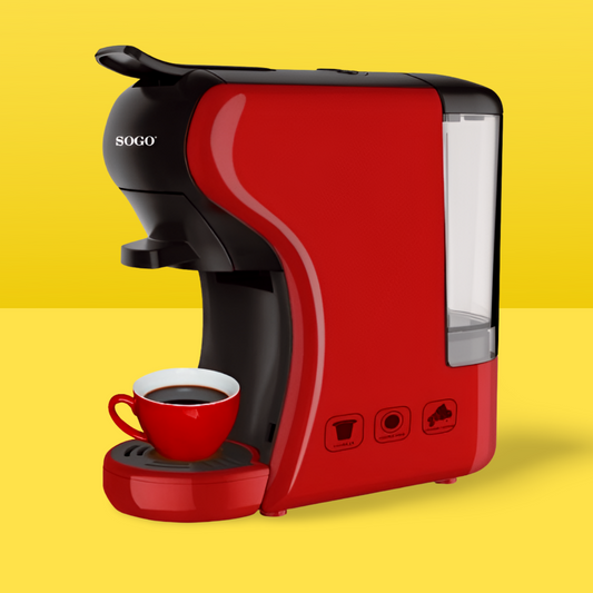 SOGO Macchina da Caffè 3-IN-1-RED Compatibile (Lavazza, Nespresso, Starbucks e Nescafè)