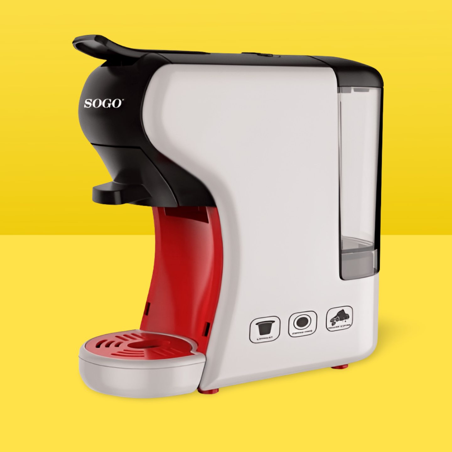 SOGO Macchina da Caffè 3-IN-1-WHITE Compatibile (Lavazza, Nespresso, Starbucks e Nescafè)