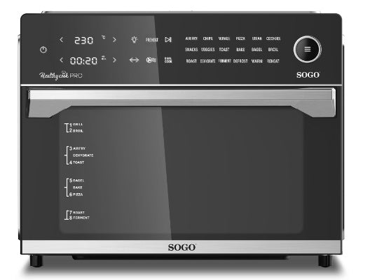 SOGO Friggitrice ad Aria e Forno elettrico all in one 30L-1800W- senza olio FRE-SS-10495